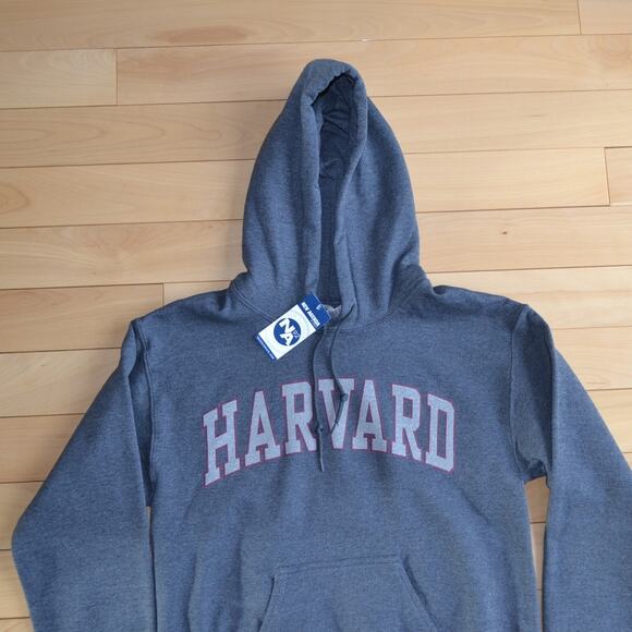 NWT Gildan Harvard Hoodie Sweatshirt Size S Gray Heavy Blend - Picture 2 of 5